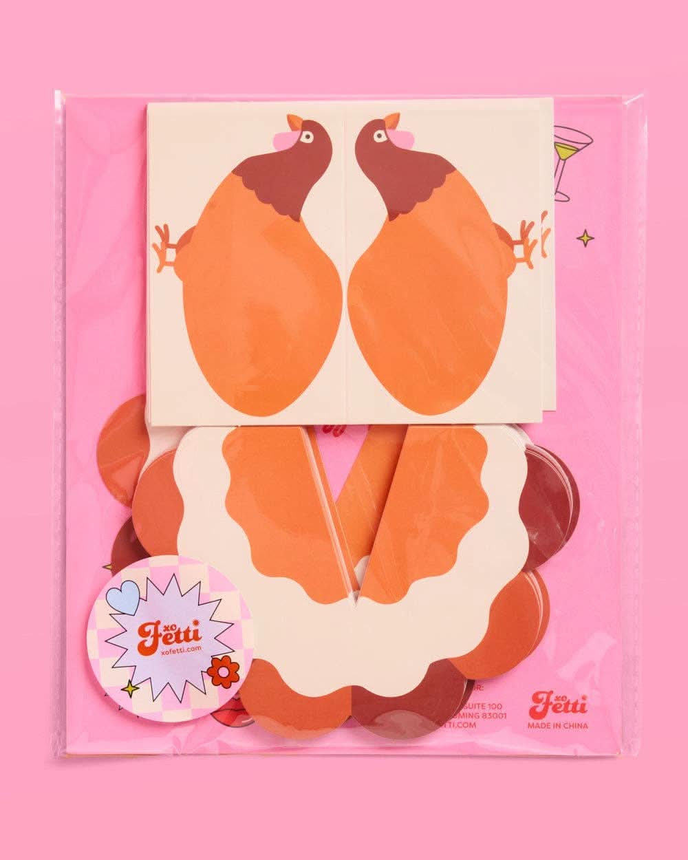 Set of 12 Turkey Time Place Cards by xo, Fetti featuring festive autumn-themed paper place cards for holiday table settings