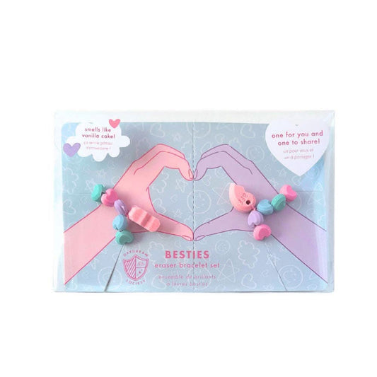 BFF eraser bracelet set by Jollity & Co. and Daydream Society featuring colorful, cute eraser charms on elastic bracelets.