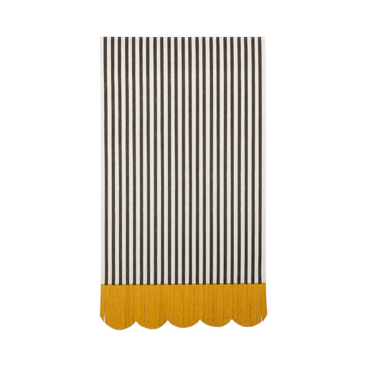 Black & Cream Striped Dinner Napkins | 18 count