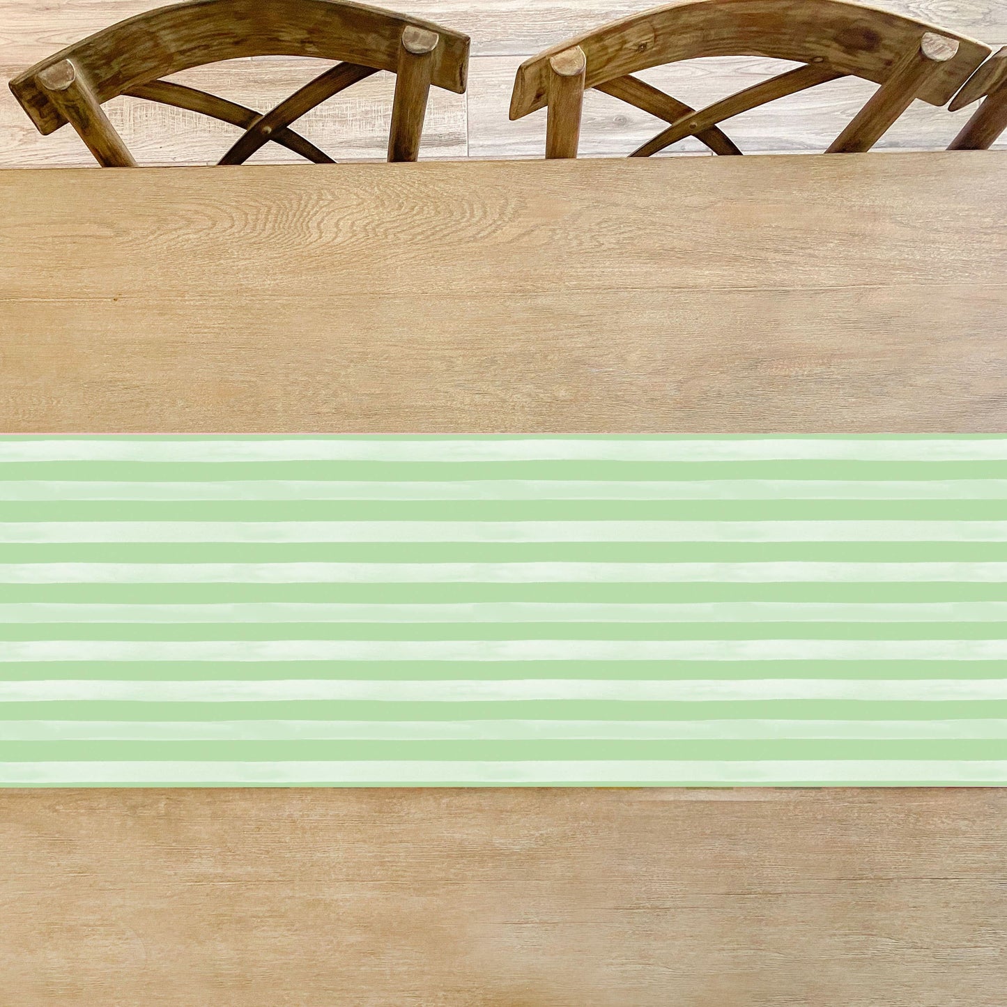 Garden Green Stripe Table Runner - Porcupine Paper Co.