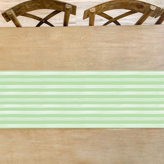 Garden Green Stripe Table Runner - Porcupine Paper Co.