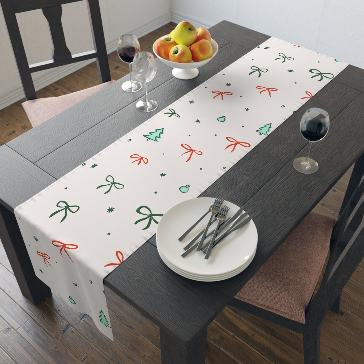 Christmas Ribbon Table Runner | 16" x 72"
