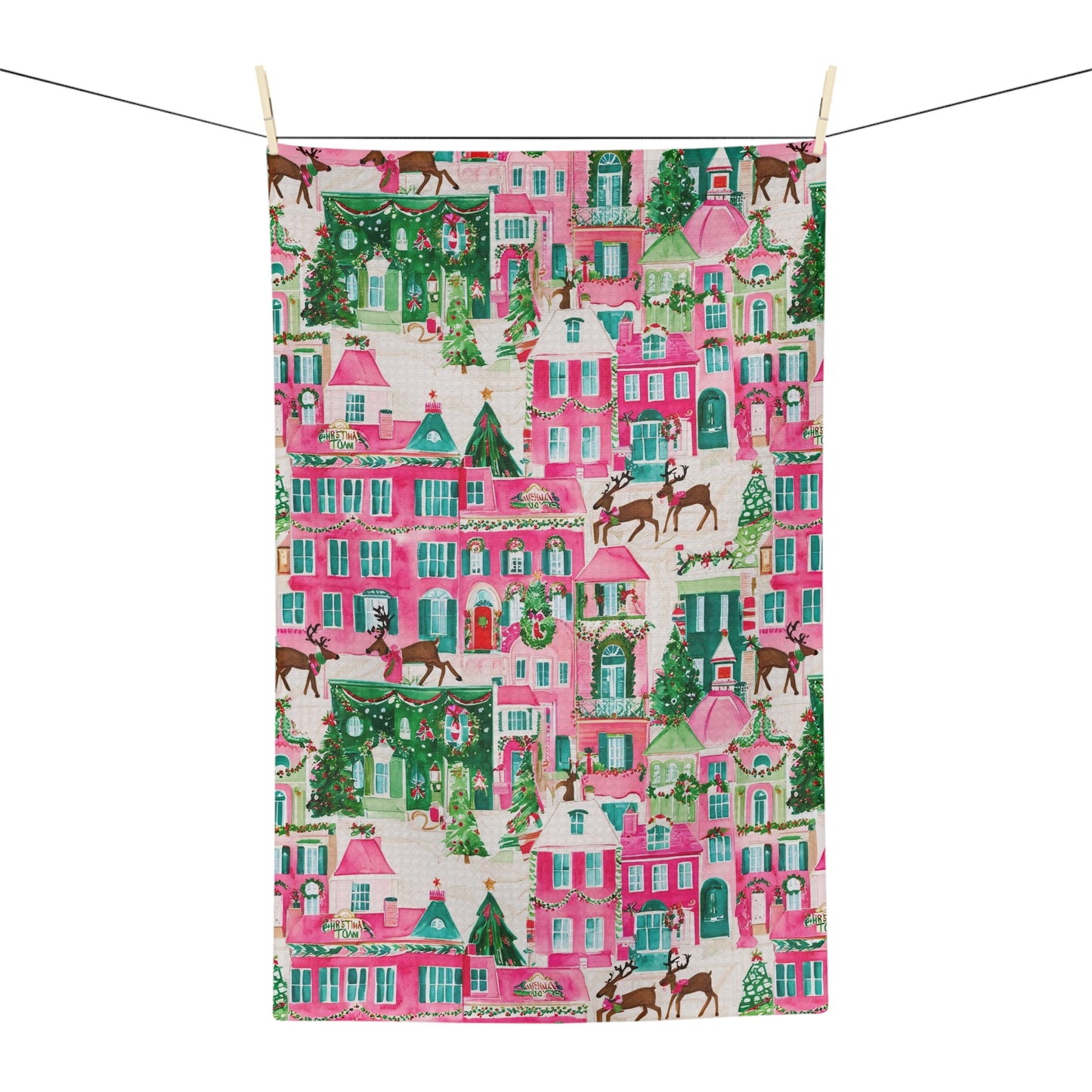 Christmas Village Tea Towel
