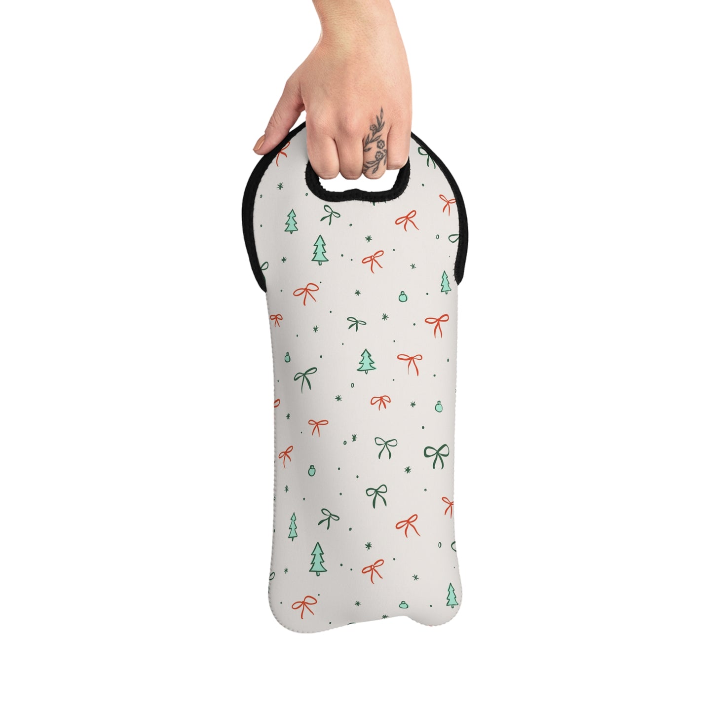 Christmas Ribbon Wine Tote Bag