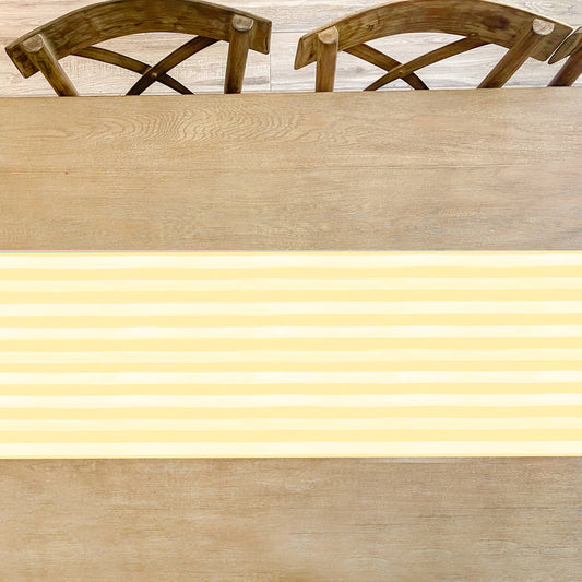 Butter Yellow Stripe Table Runner