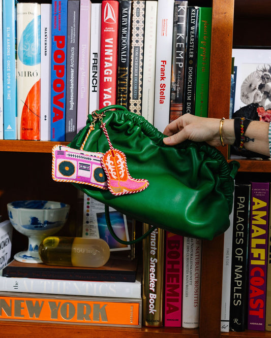 Pink Boombox- Bag Charm - Porcupine Paper Co.