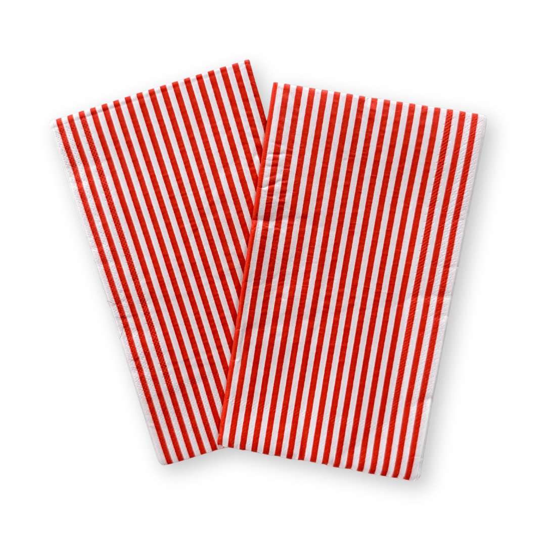 Red & White Candy Stripe Guest Napkins | 24 count