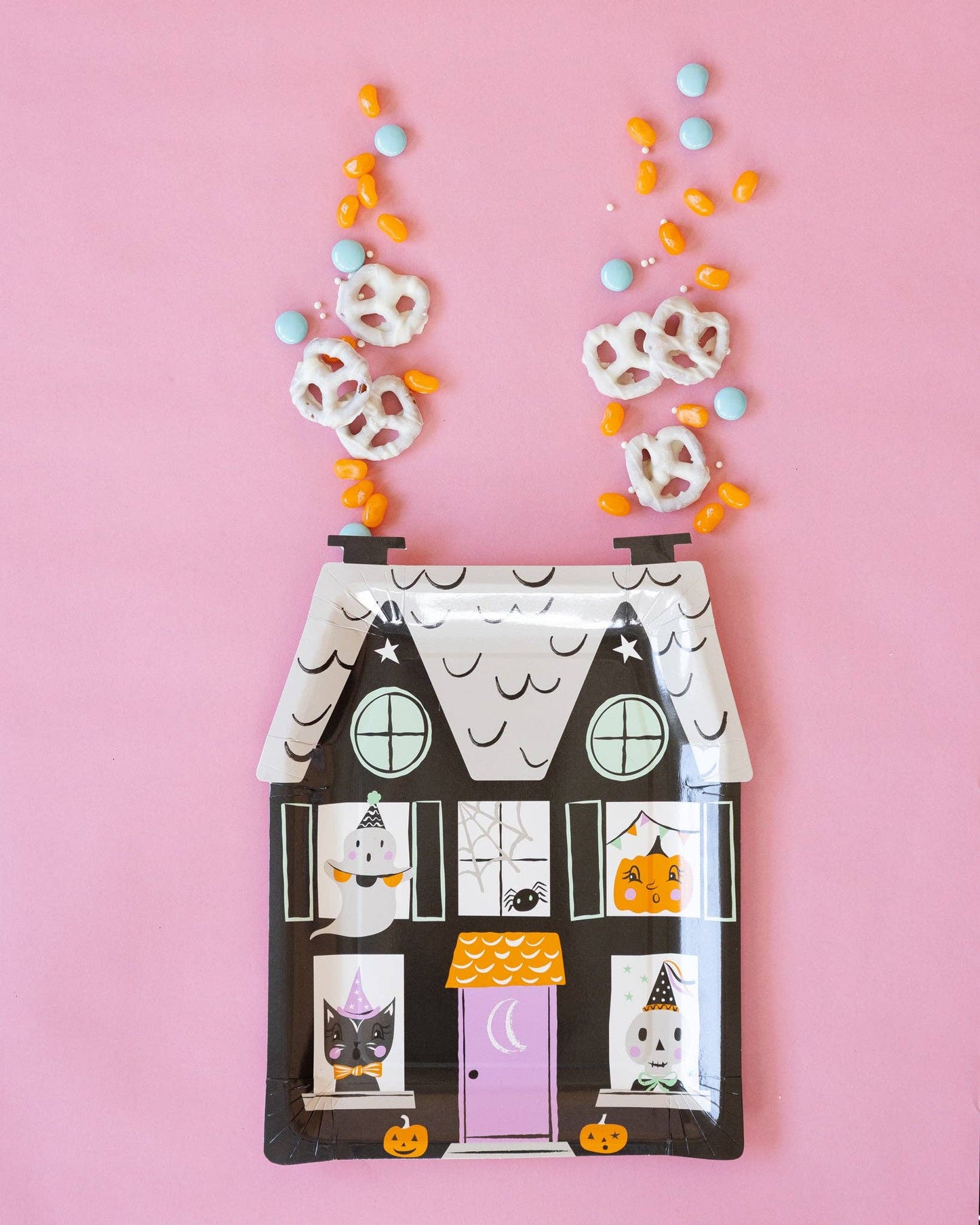 Spooky House Shaped Plate | 8 count