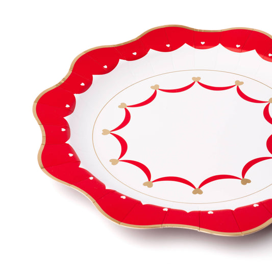 Elegant Valentine Dinner Plates - 10.75" | Set of 8