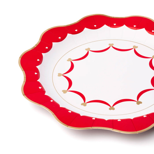 Set of 8 elegant dinner plates by Bonjour Fête, 10.75-inch porcelain dishes for formal dining or special occasions.
