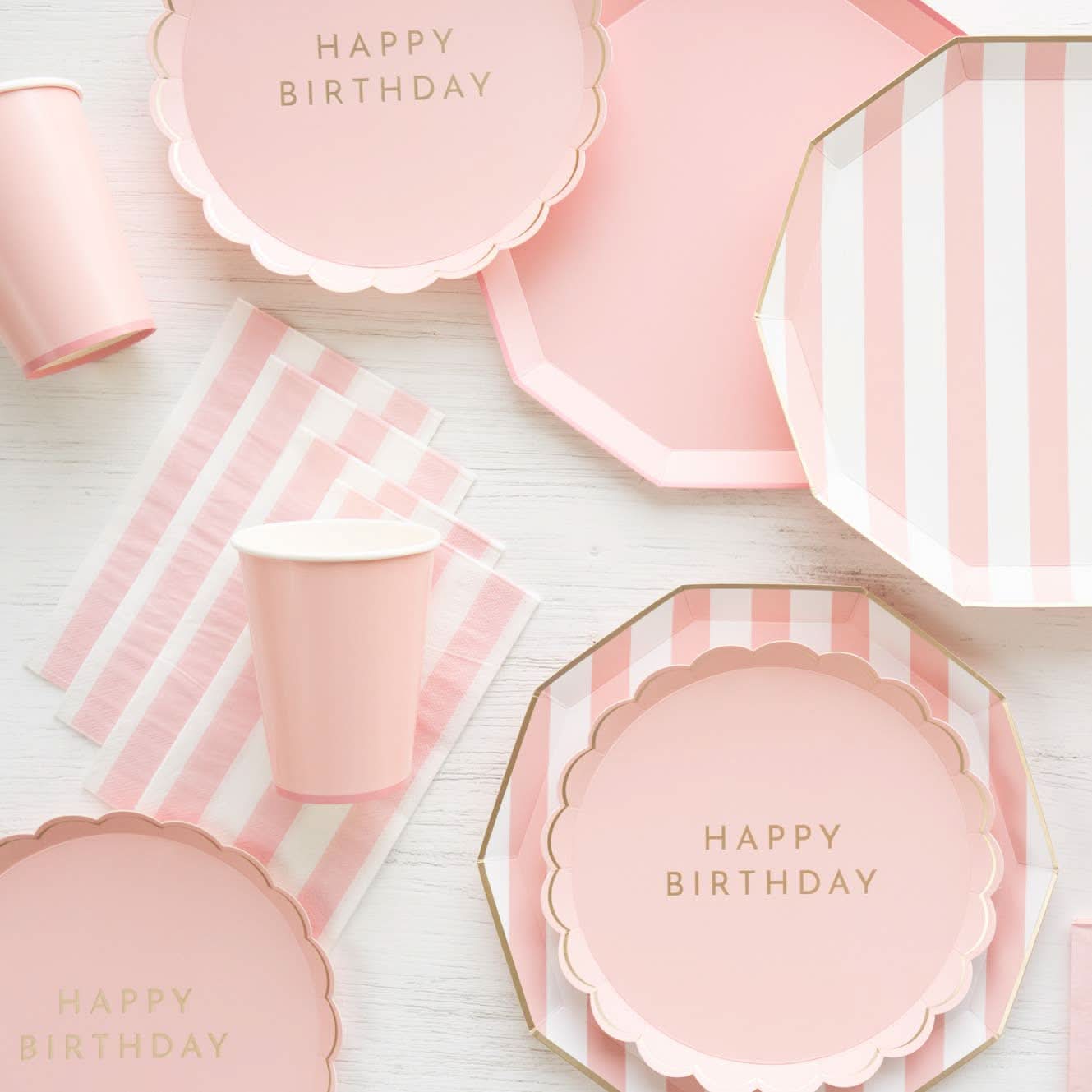 Petal Pink Cabana Stripe Guest Towels | 20 Count - Porcupine Paper Co.