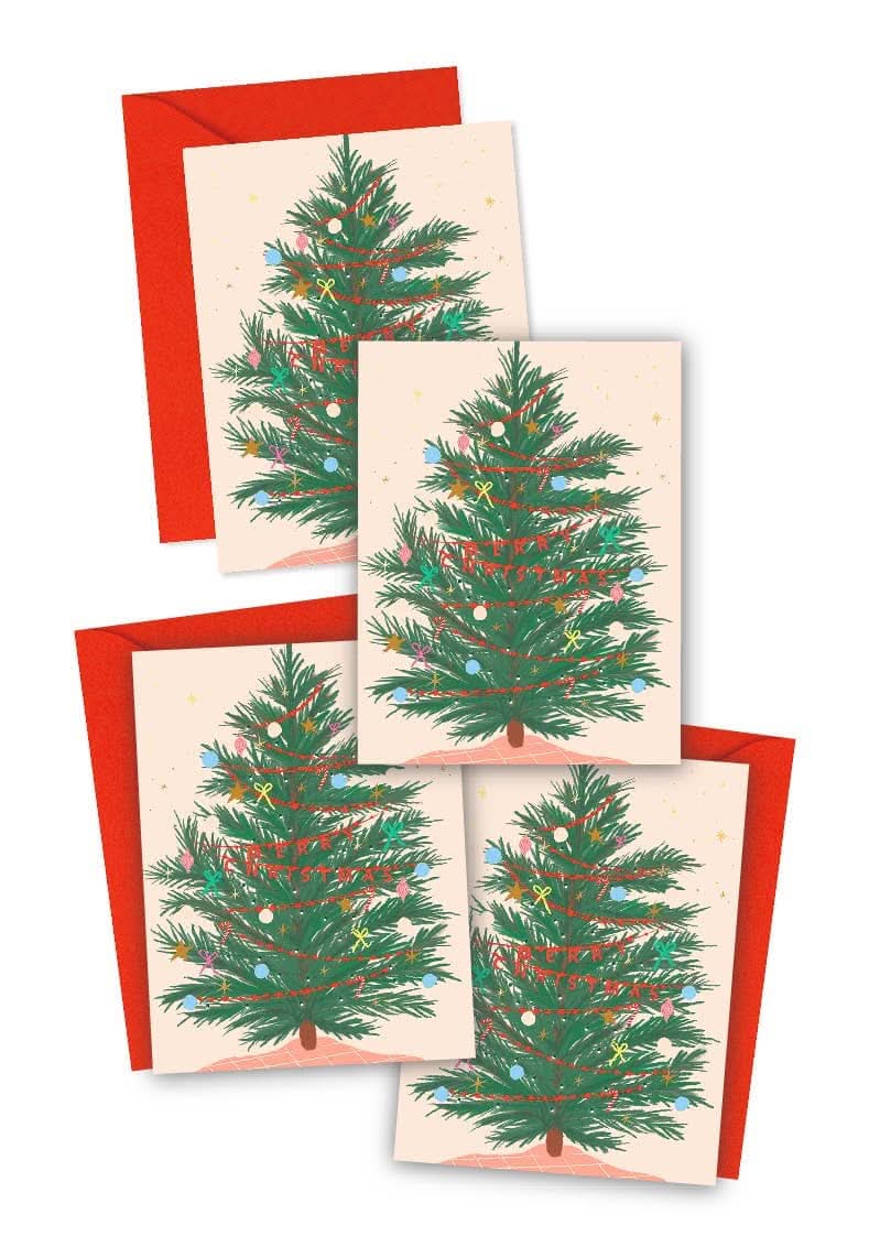 Set of gingerbread Christmas greeting cards from Ginger P. Designs, featuring festive holiday illustrations in a boxed set.