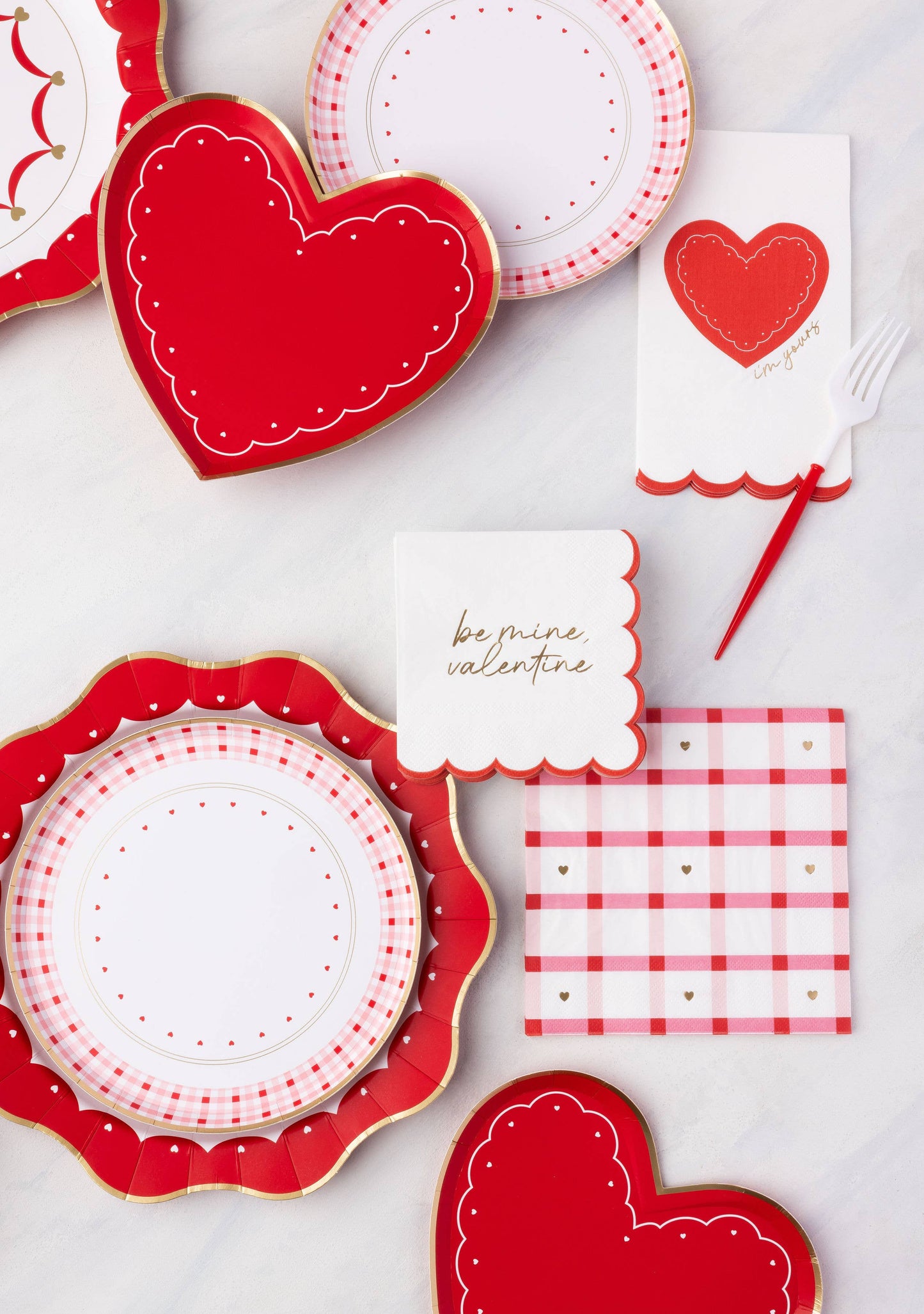 Valentine Plaid Dinner Napkins | Pack of 20