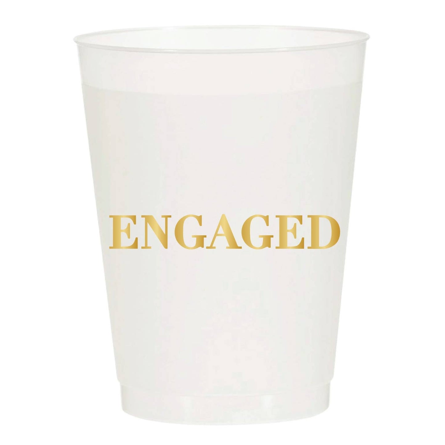 Engaged Gold Frosted Cups - Wedding | Pack of 6
