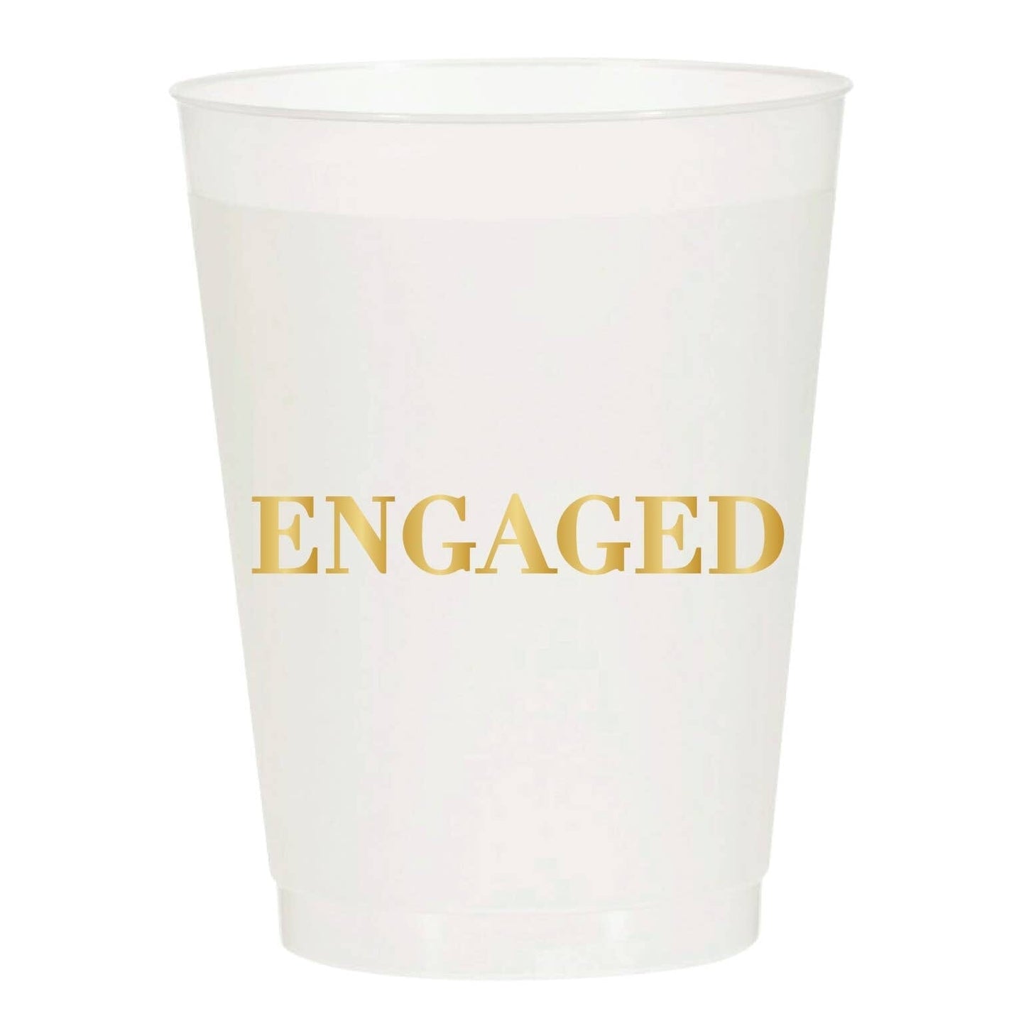 Engaged Gold Frosted Cups - Wedding | Pack of 6