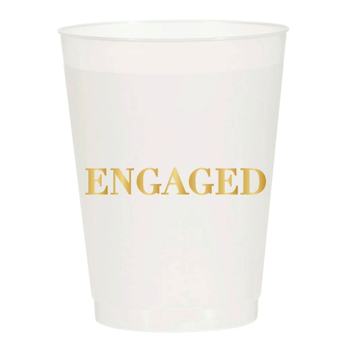 Engaged Gold Frosted Cups - Wedding | Pack of 6 - Porcupine Paper Co.