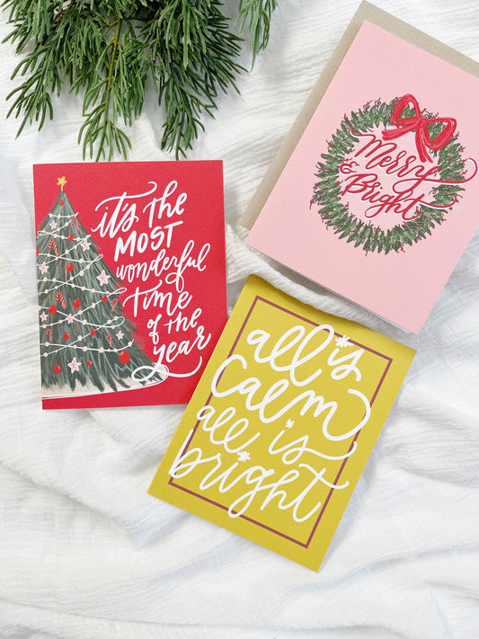 Most Wonderful Time Card - Christmas Tree Holiday - Porcupine Paper Co.