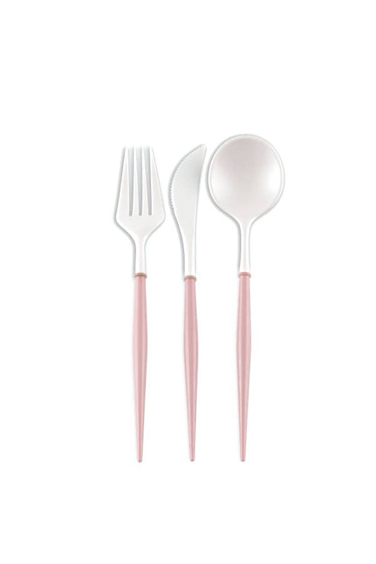 Bella Cutlery White | Blush Handle