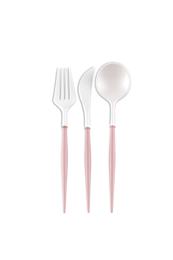 Bella Cutlery White | Blush Handle - Porcupine Paper Co.