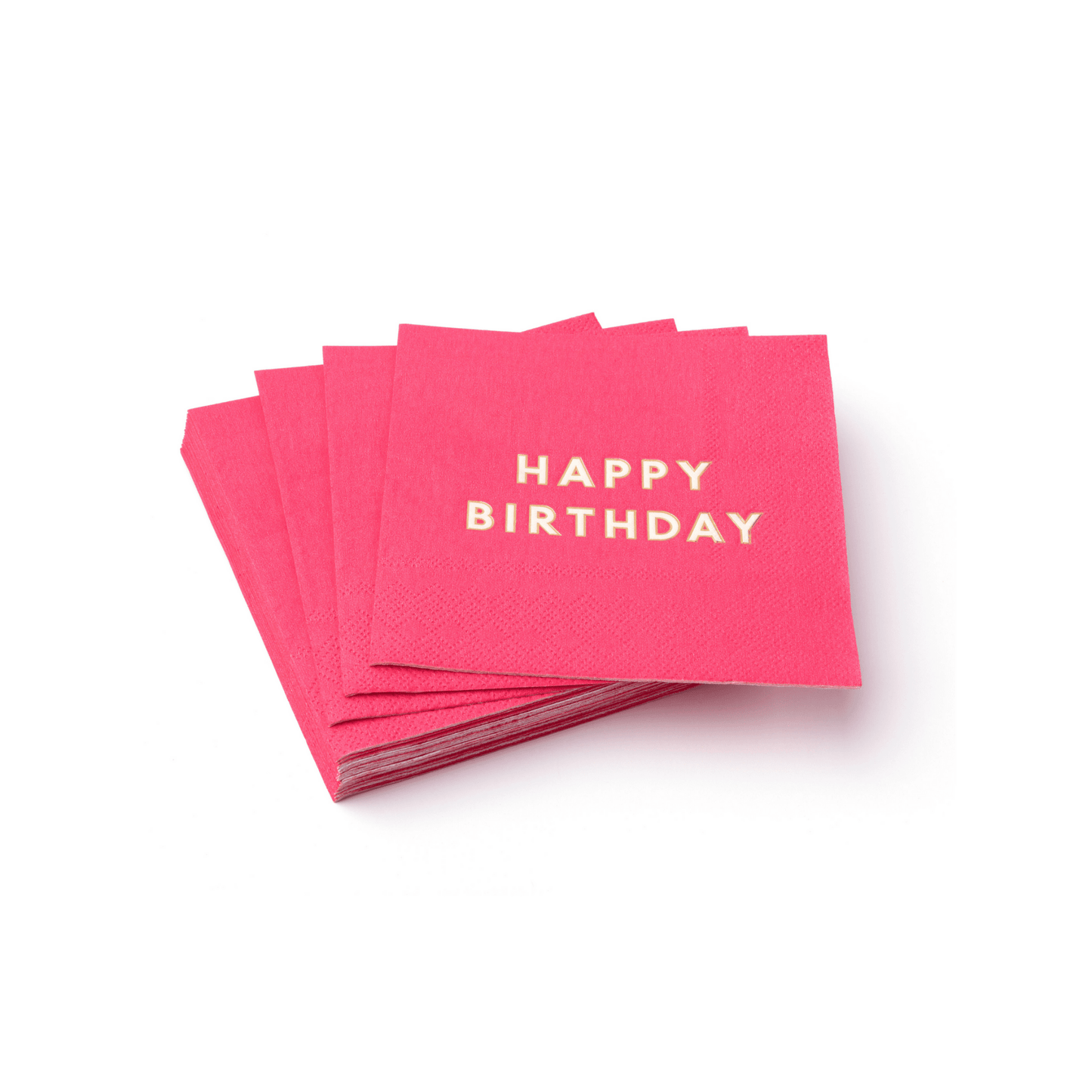 Hot Pink Happy Birthday Cocktail Napkins - Porcupine Paper Co.