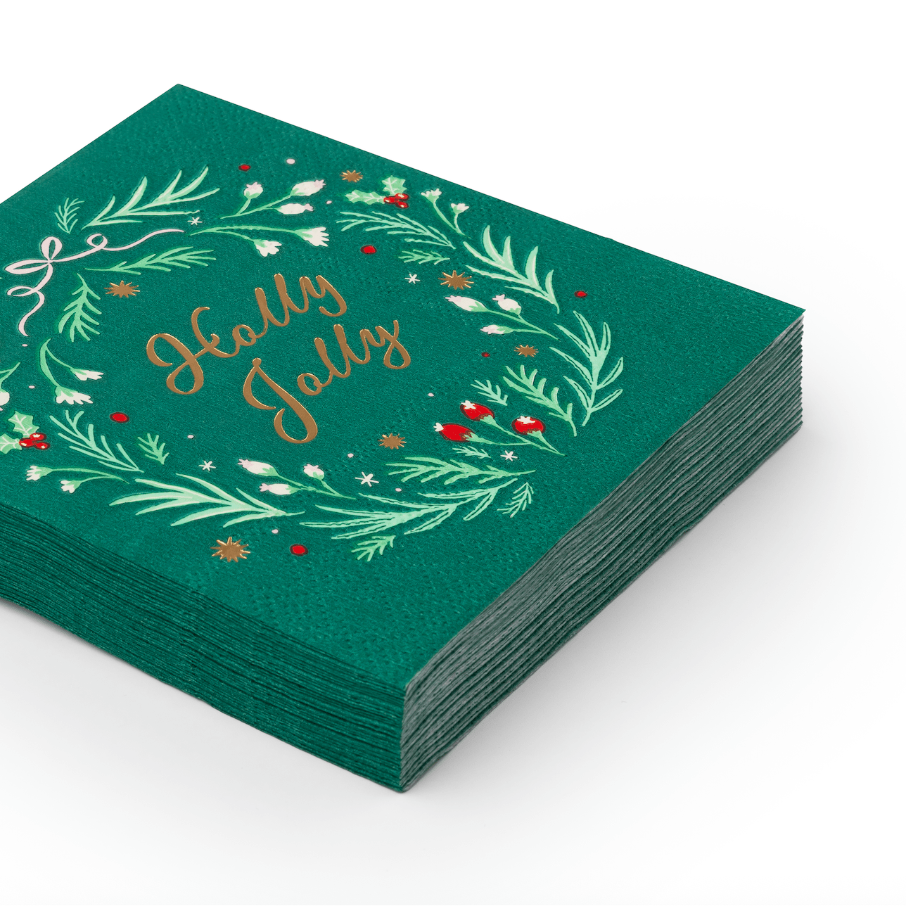 Emerald Wreath Cocktail Napkins | Pack of 20
