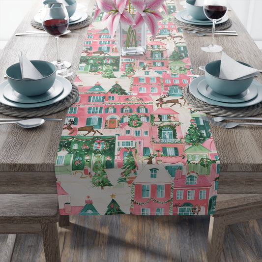 Holiday Village Table Runner | 16" x 72"