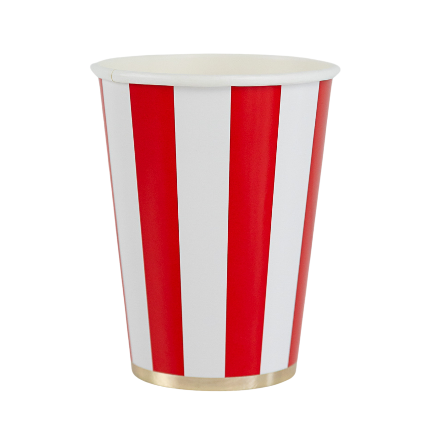 Cherry Red Cabana Stripe Cups | Set of 8