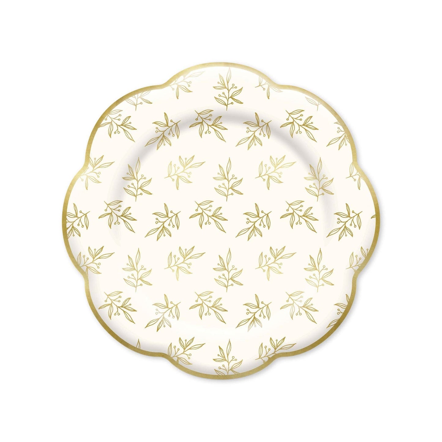Gold Foil Leaf Accent Plates - 8" | Set of 8