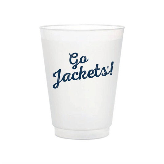 Georgia Tech Logo Flex Cup by Valiant Gifts Inc showing a navy blue cup with Georgia Tech emblem and flexible design