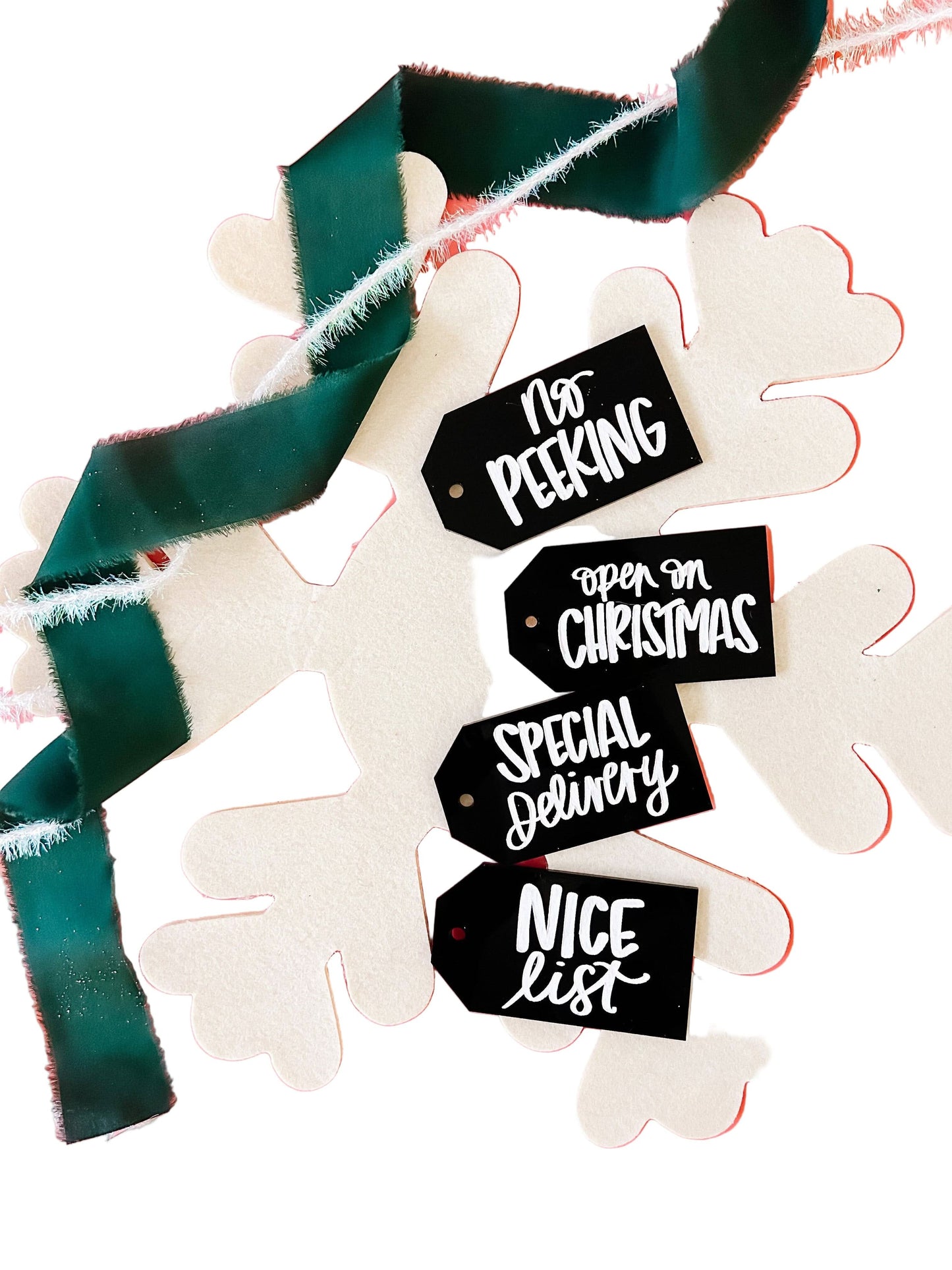Reusable Present Tags | Black with Engraved White Lettering