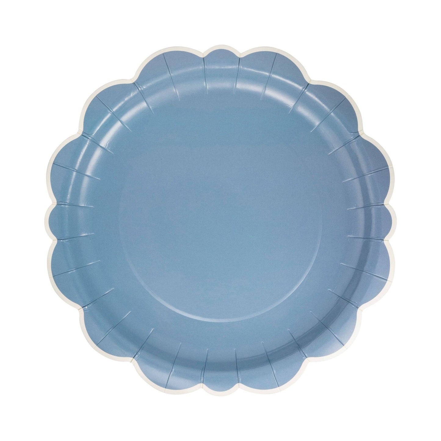 Blue Scalloped Edge Plates 10" | Set of 8