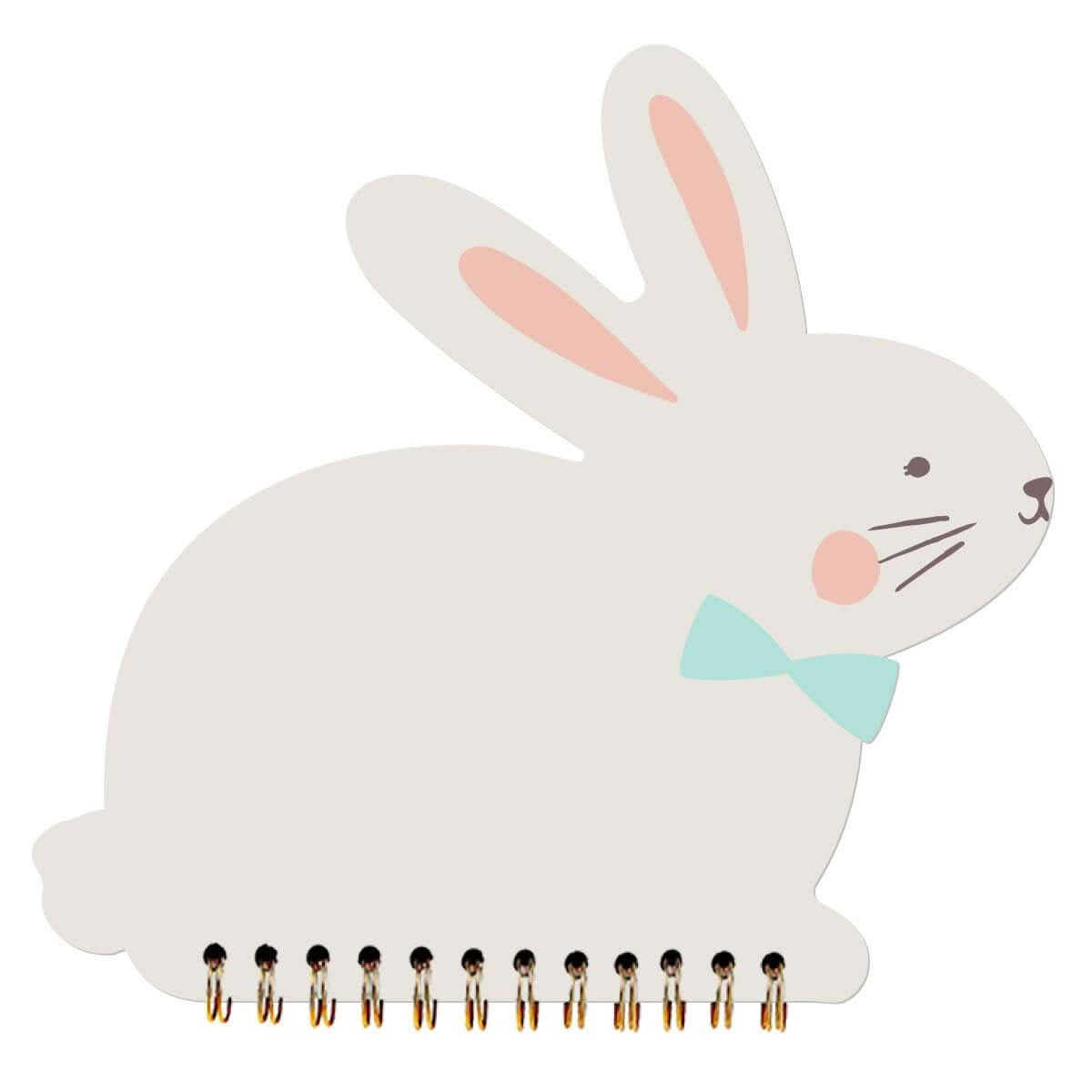 Easter Bunny Notebook by soiree-sisters featuring a cute bunny illustration on the cover, perfect for spring stationery.