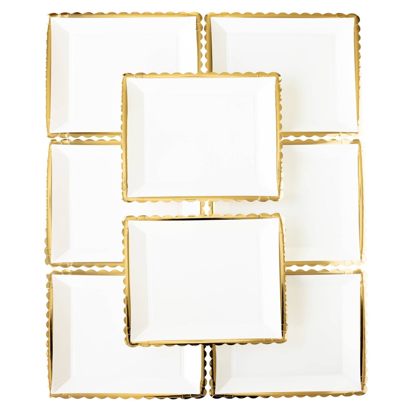 Gold Ruffle Edge Plates - 12" | Pack of 8