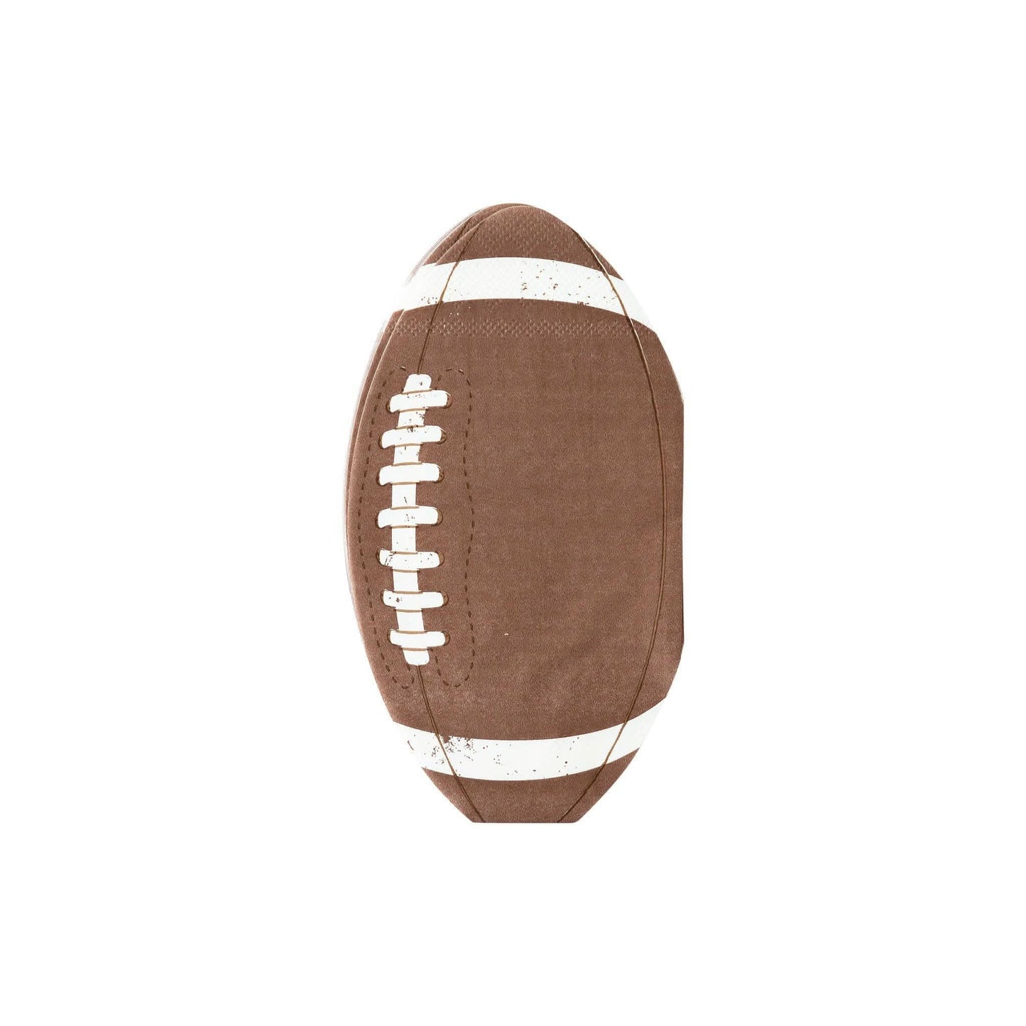 Set of four football-shaped disposable napkins from My Mind’s Eye, perfect for sports-themed parties and gatherings.