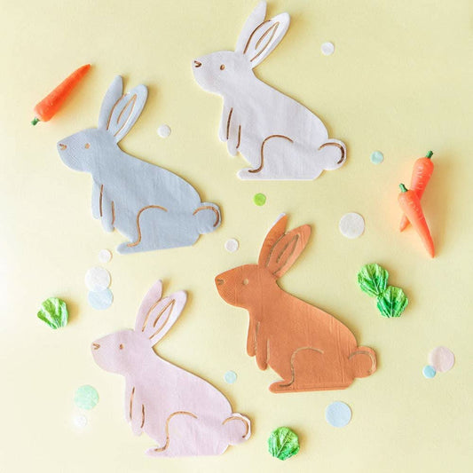 Bunnies In The Garden Large Napkins | Pack of 16 - Porcupine Paper Co.
