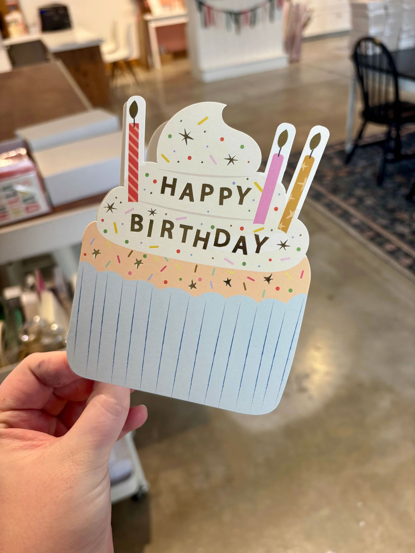 Birthday Cupcake Die-Cut Greeting Card - Porcupine Paper Co.