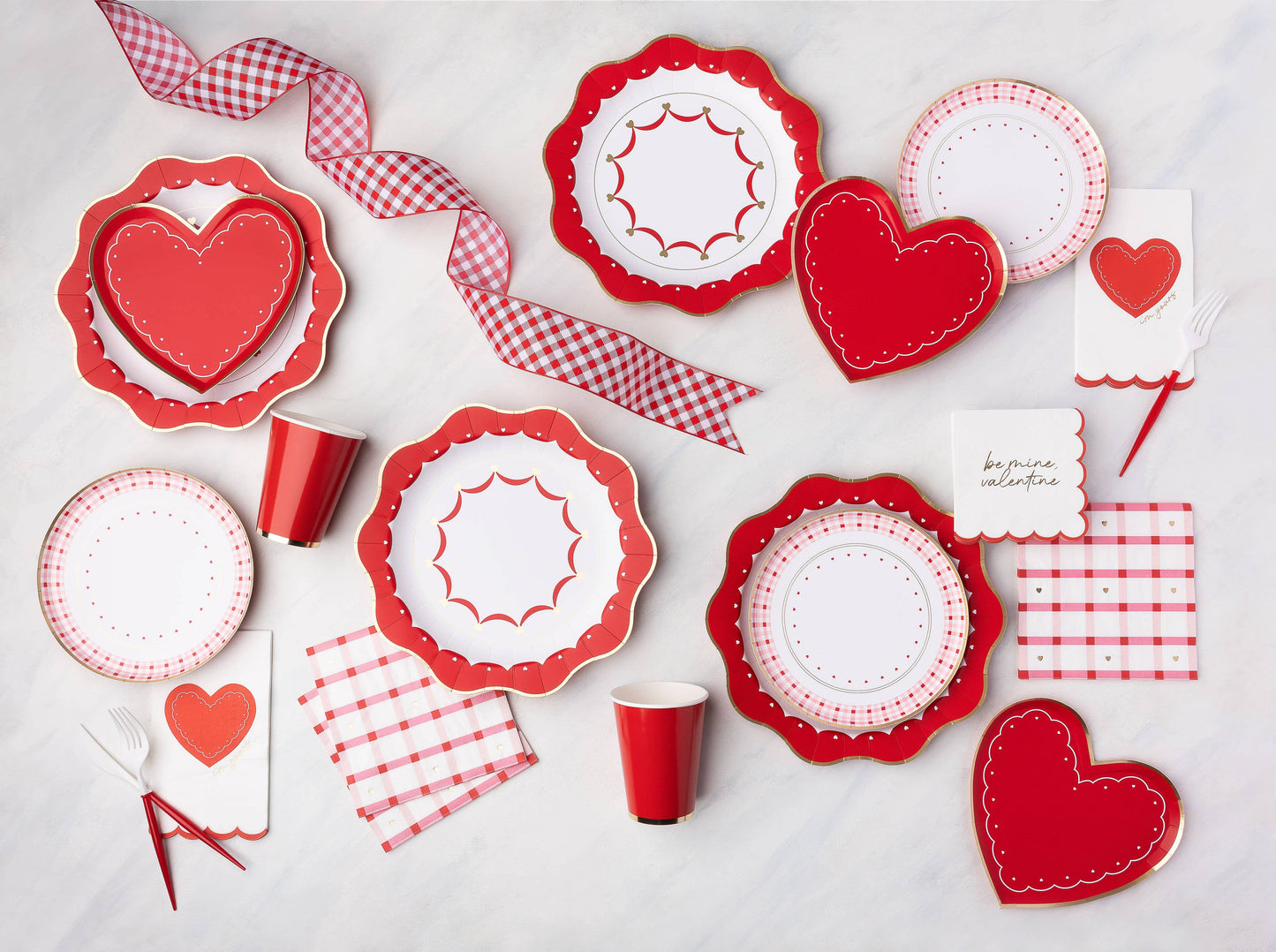 Valentine Plaid Dinner Napkins | Pack of 20