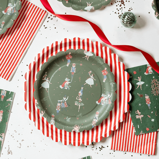 Nutcracker Scalloped Dessert Plates | Set of 12