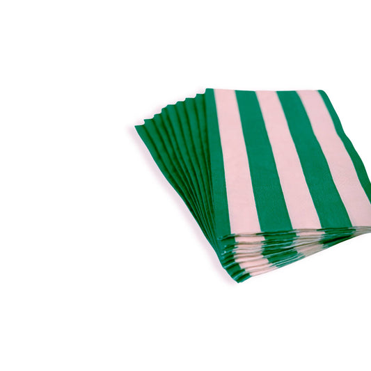 Pink & Green Signature Cabana Stripe Guest Towels