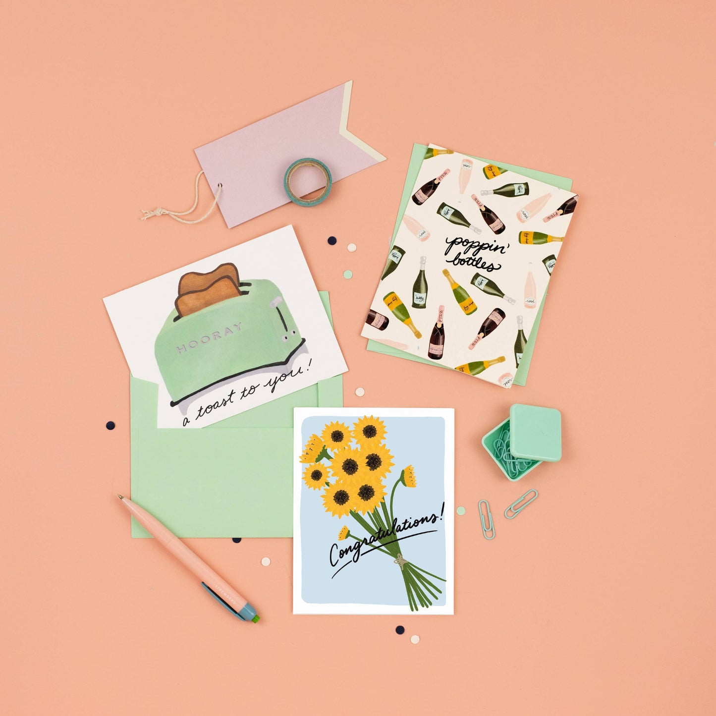 Poppin' Champs | Congratulations Card | Poppin' Champagne - Porcupine Paper Co.