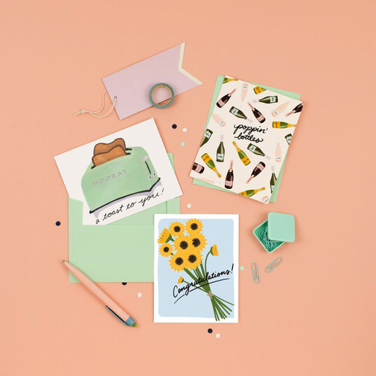 Poppin' Champs | Congratulations Card | Poppin' Champagne - Porcupine Paper Co.