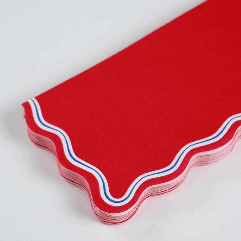 Patriotic guest towels for 4th of July from Gatherings by Curated Paperie, set of 16 with red, white, and blue design.