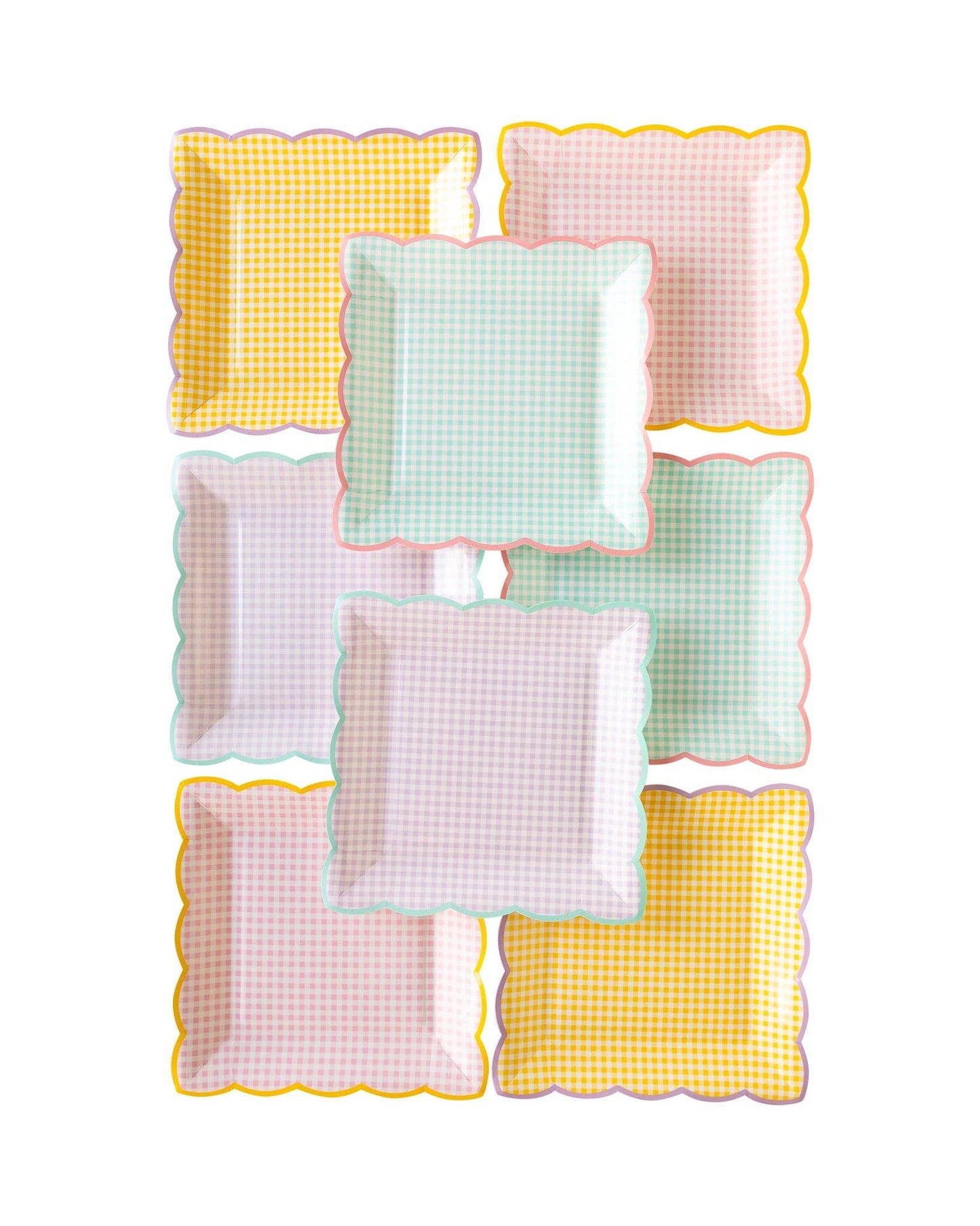 Gingham Plate Set 9" | Set of 8
