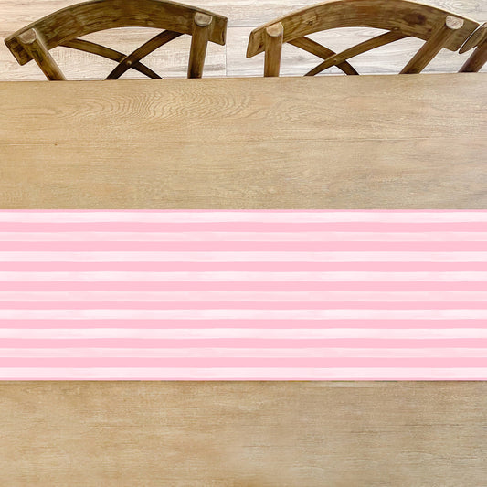 Pretty Pink Stripe Table Runner