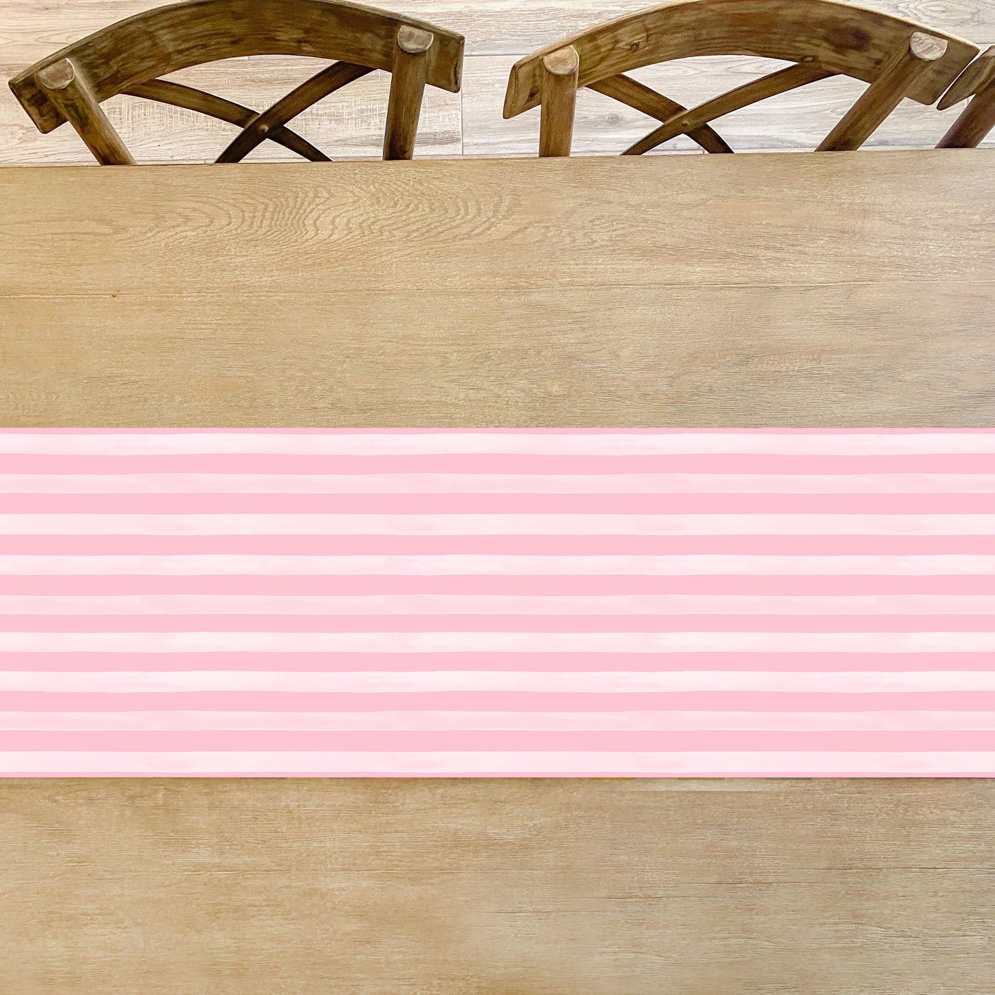 Pretty Pink Stripe Table Runner - Porcupine Paper Co.