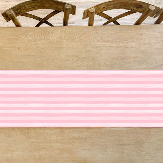 Pretty Pink Stripe Table Runner - Porcupine Paper Co.