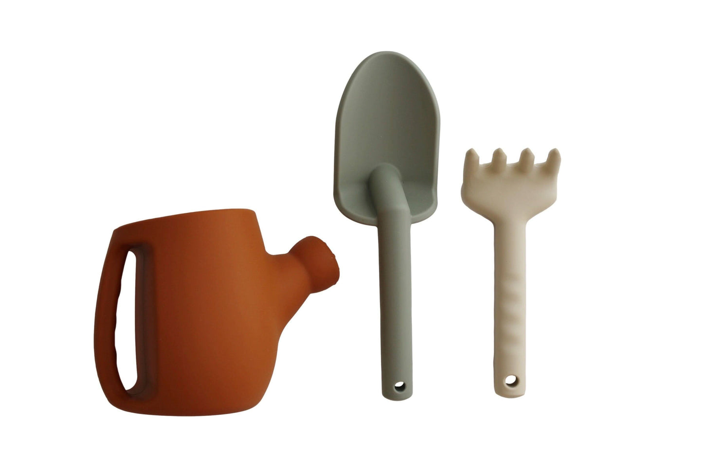 Marlowe & Co terracotta silicone garden set with gardening tools and pots, ideal for planting and outdoor gardening activities.