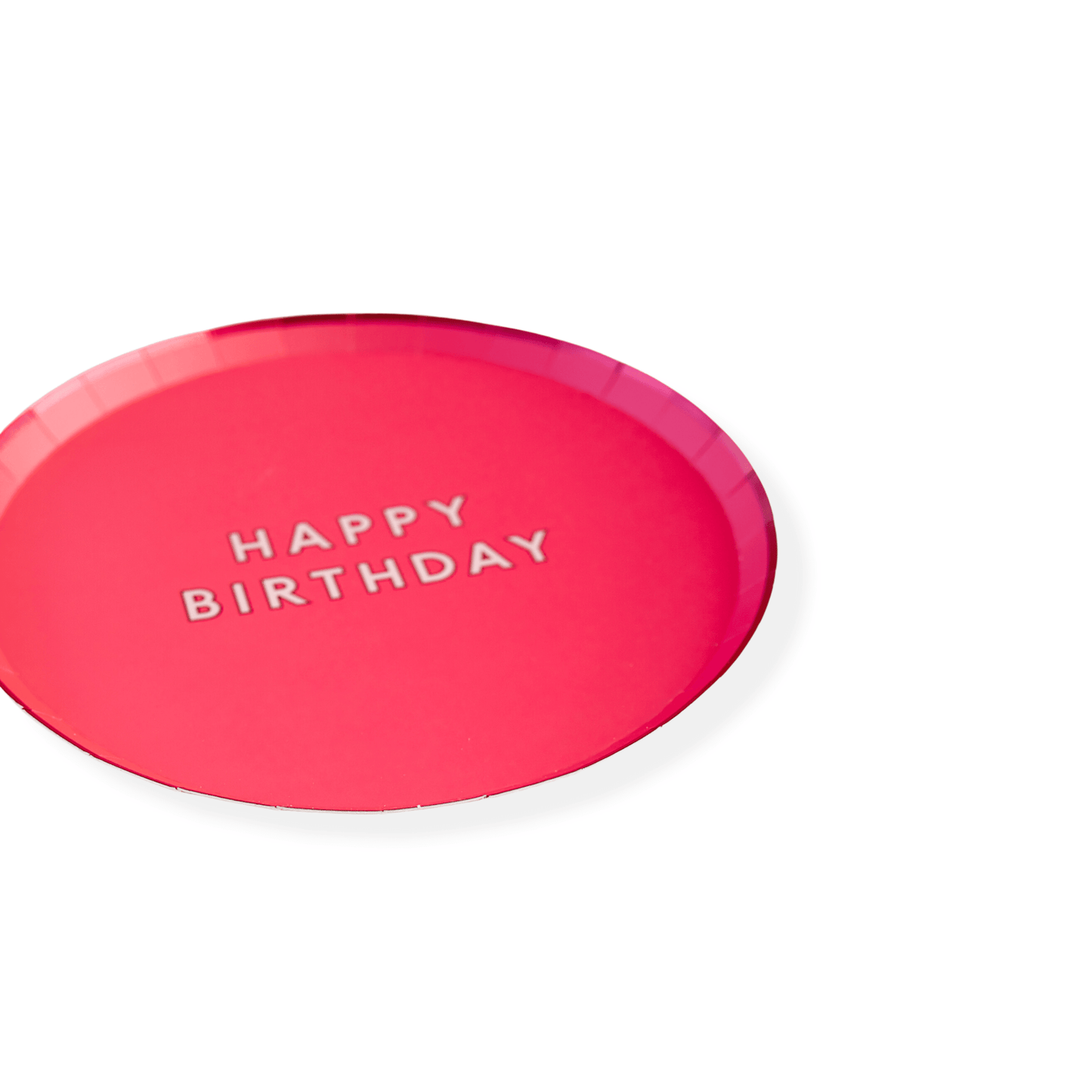 Pink Bonjour Fête Happy Birthday small plates with festive design for birthday celebrations, set of party tableware.