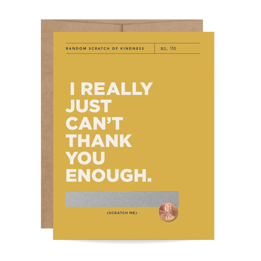 Scratch-off Can't Thank You Enough - Thank You Card - Porcupine Paper Co.