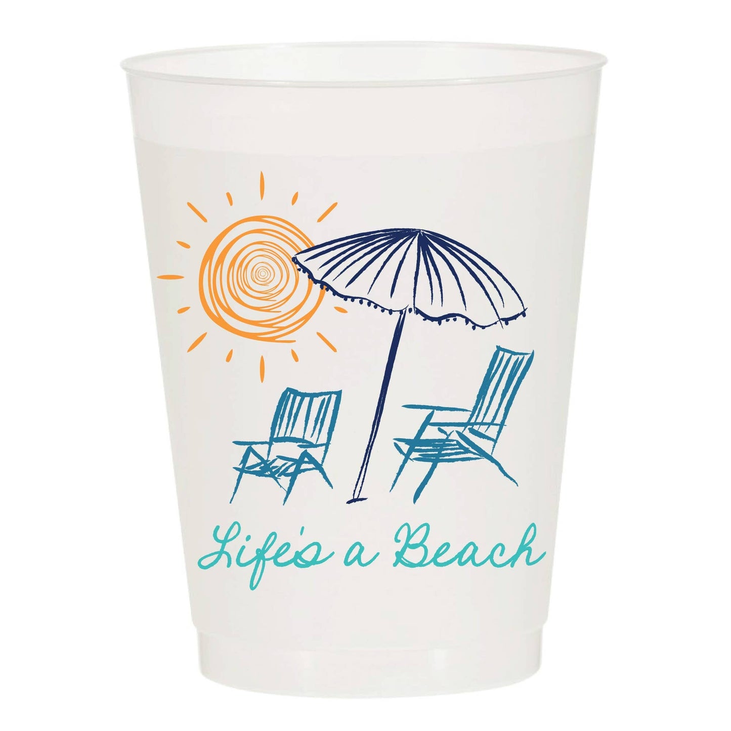 Life's A Beach Frosted Cups | Pack of 6